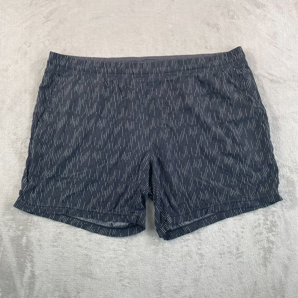 Rhone Mako Shorts Men 2XL Black Striped 7" Performance Drawstring Active Gym Run